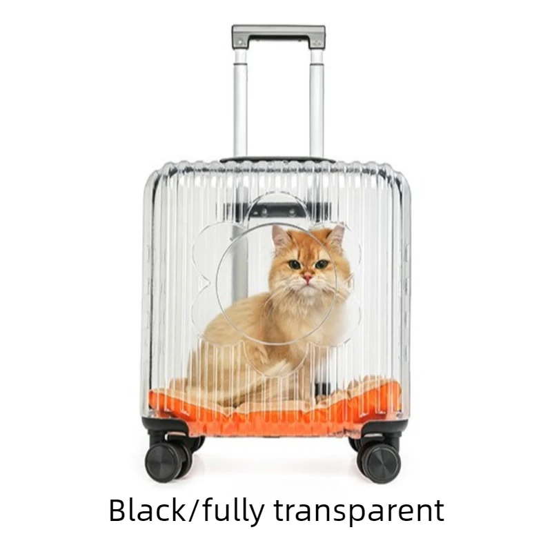 Valise/caisse de transparent chat/chien à roulettes avec poignées, – Image 8