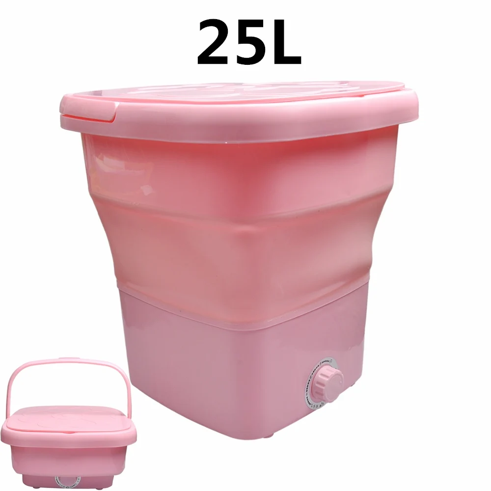 Machine à laver portable grande capacité de 25 L, seau pliant et essoreuse 220 V