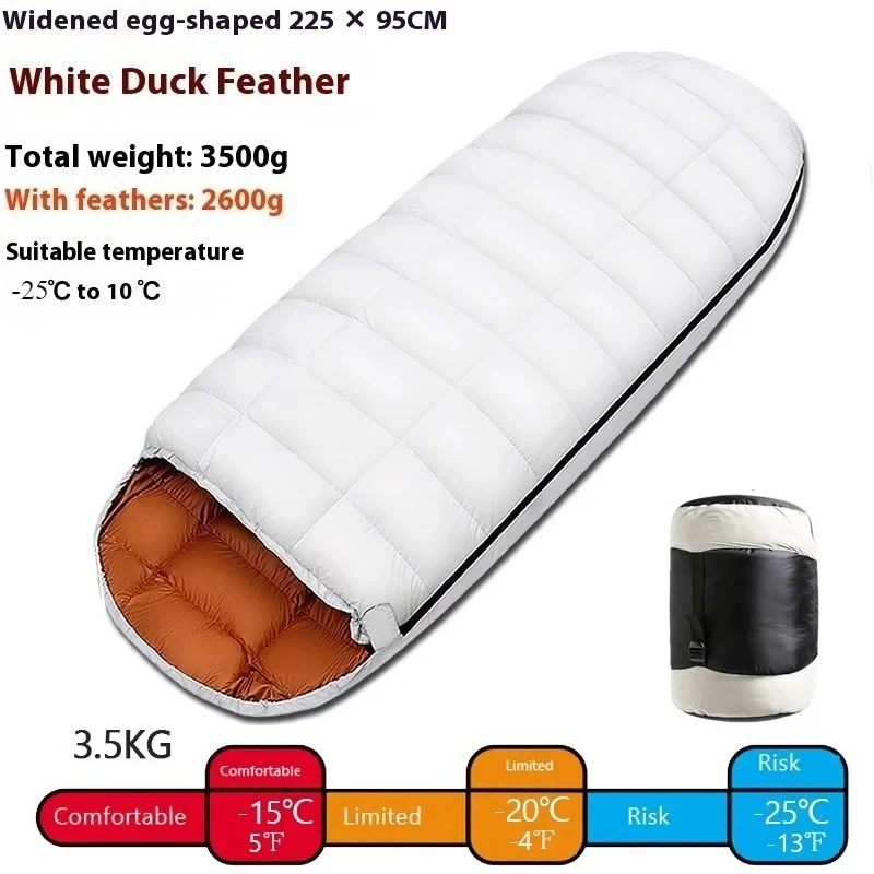 Sac de couchage en duvet imperméable plus large 225CM * 95CM – Image 9