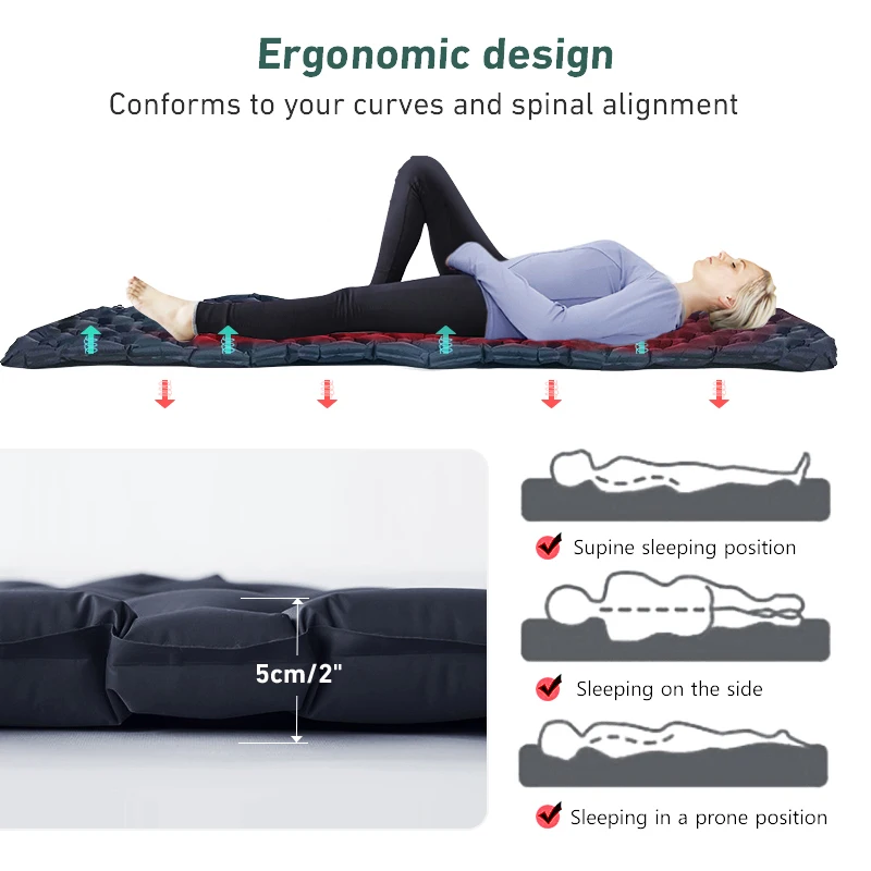 Matelas gonflable ultraléger Coussin d'air d'extérieur Randonnée WESTTUNE – Image 2