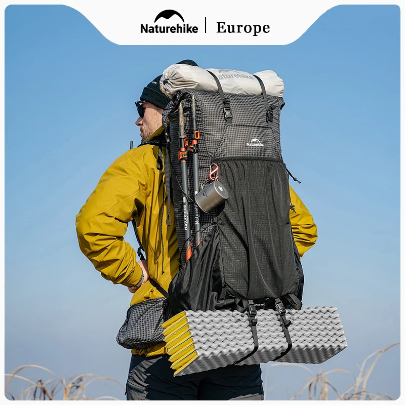 Sac à dos de randonnée Grande capacité (30/45L/60L) Sac à cadre en aluminium Naturehike Rock Series