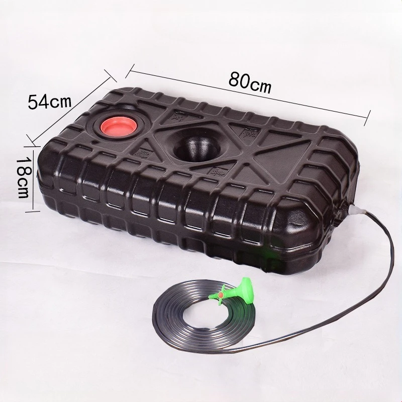 Réservoir de stockage d'eau de voyage 75 L, réservoir d'eau domestique, carré plat pour toit de camping-car, noir, épaissi – Image 3