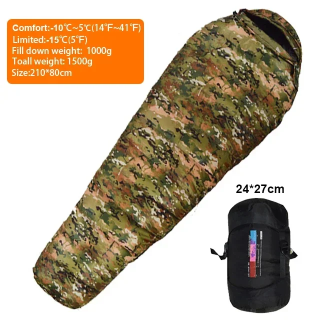 Sac de couchage momie ultraléger, chaud duvet de canard 0°/-20°C automne/hiver – Image 12