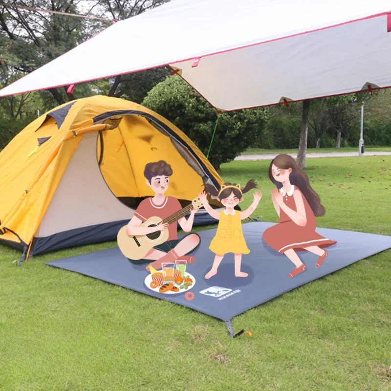 Tapis de sol de camping, portable, pliable imperméable, 210D, Oxford, plage/pique-nique HIKEMN avec attache pour fixation – Image 2