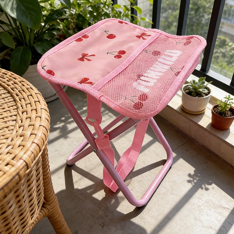 Chaise de Camping à motif cerise rose – Image 7