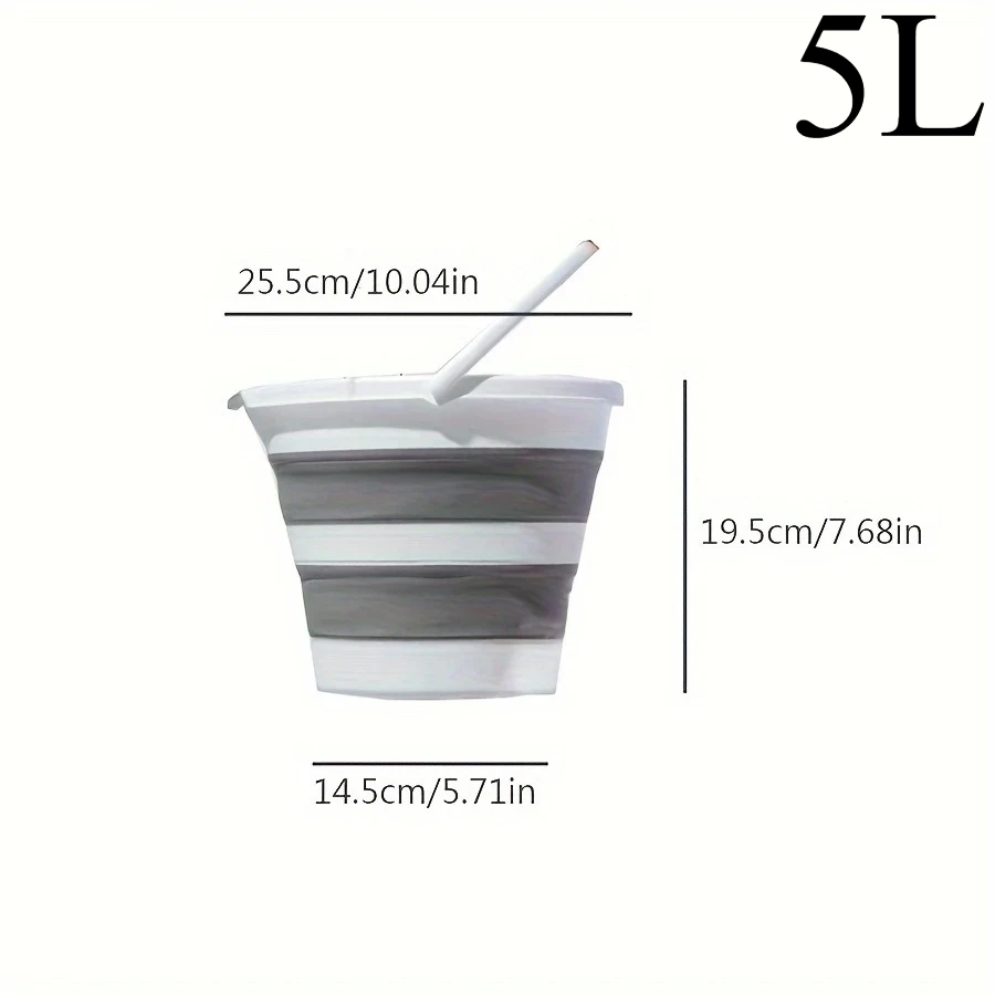 Seau pliant portable 1 pièce 5/10L durable, facile à ranger – Image 11