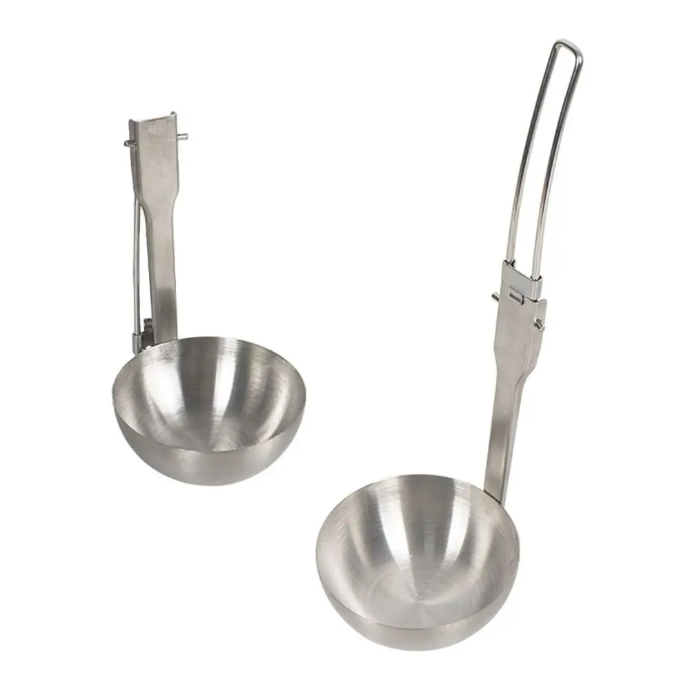 Cuillère pliante en acier inoxydable pour cuisine et extérieur, louche de cuisine – Image 2