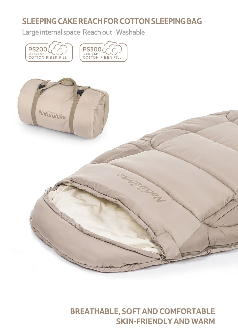 Sac de couchage 95 cm élargir imperméable chaud hiver équipement de couchage lavable en Machine 3 saisons – Image 14
