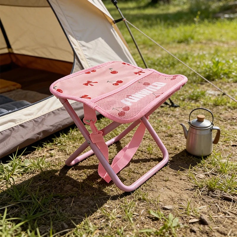 Chaise de Camping à motif cerise rose