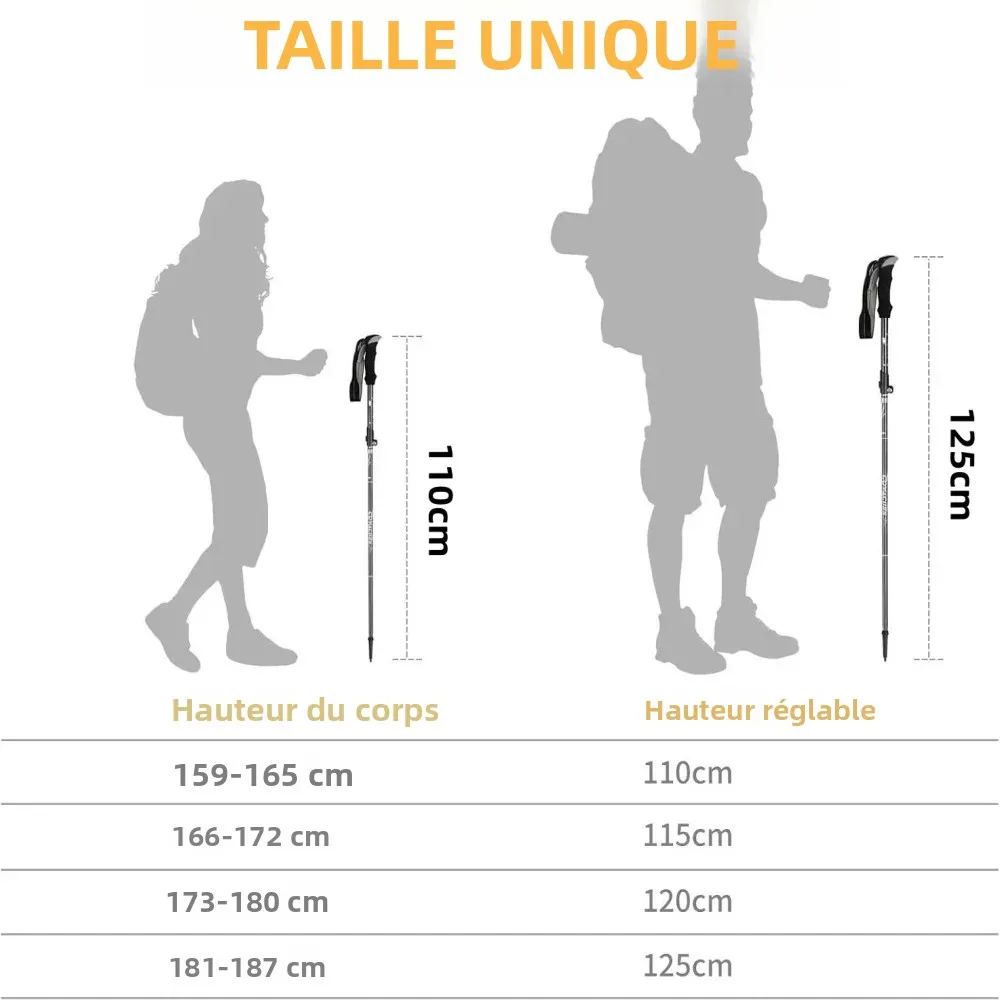 2 bâtons de trekking ultralégers pliables – Image 3