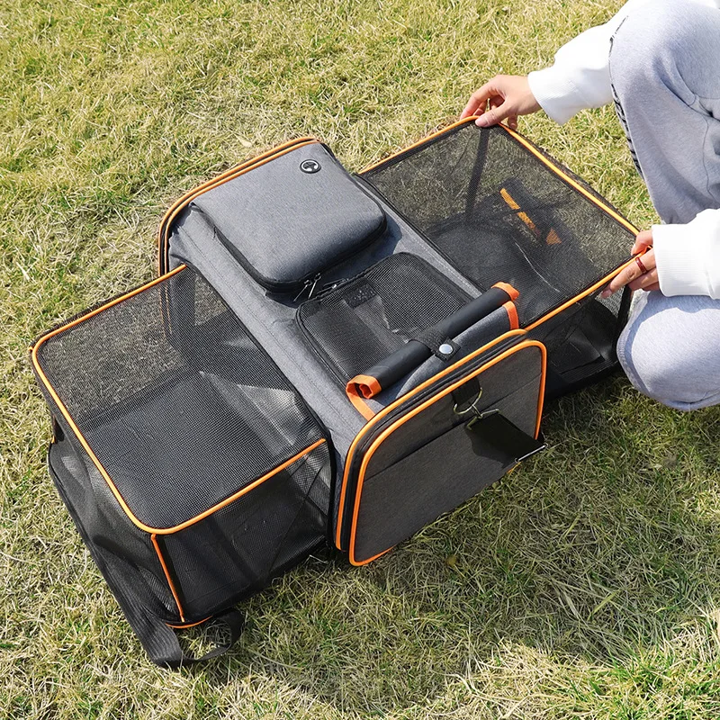 Sac de transport respirant pliable pour petits animaux chien/chat voiture, extérieur, grand espace – Image 4