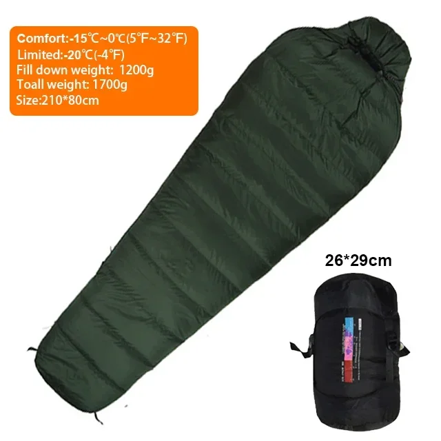 Sac de couchage momie ultraléger, chaud duvet de canard 0°/-20°C automne/hiver – Image 9