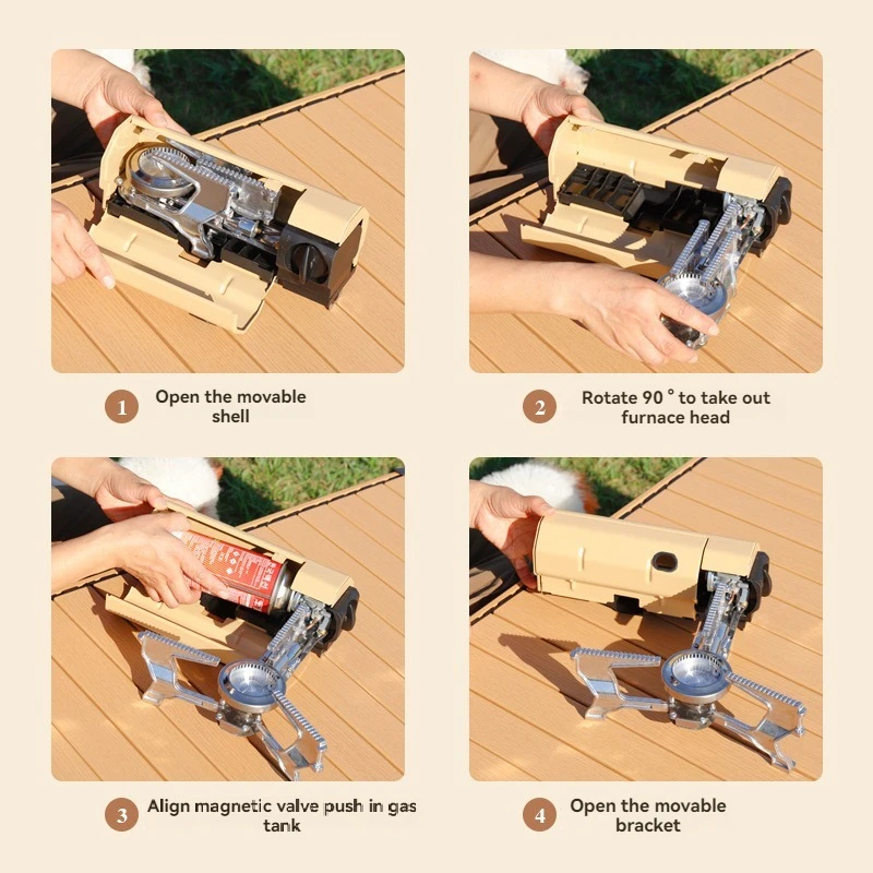 Réchaud à gaz pliante 2600 W plein air cartouche protegé dans coffré – Image 6