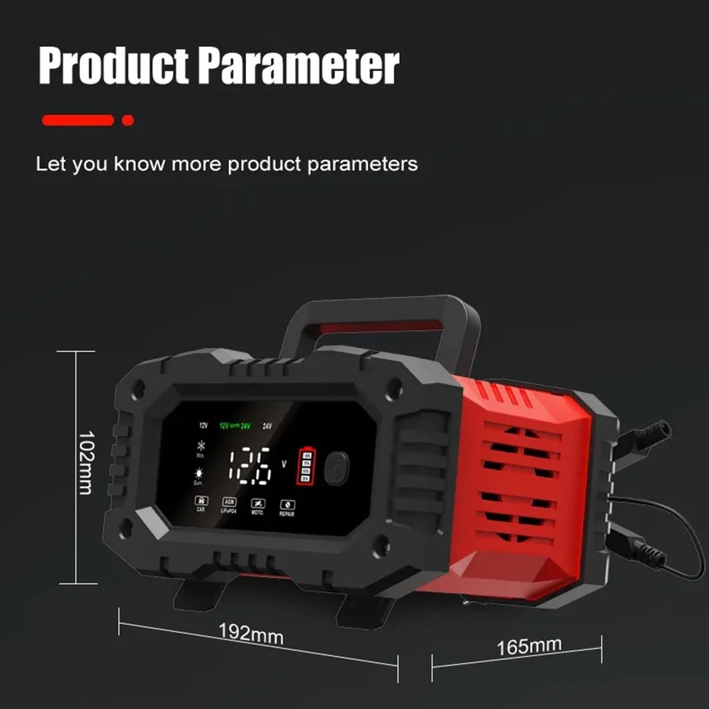 Chargeur de batterie de voiture EAFC 20 A/10 A 12 V/24 V entièrement automatique compatible toutes batteries – Image 4