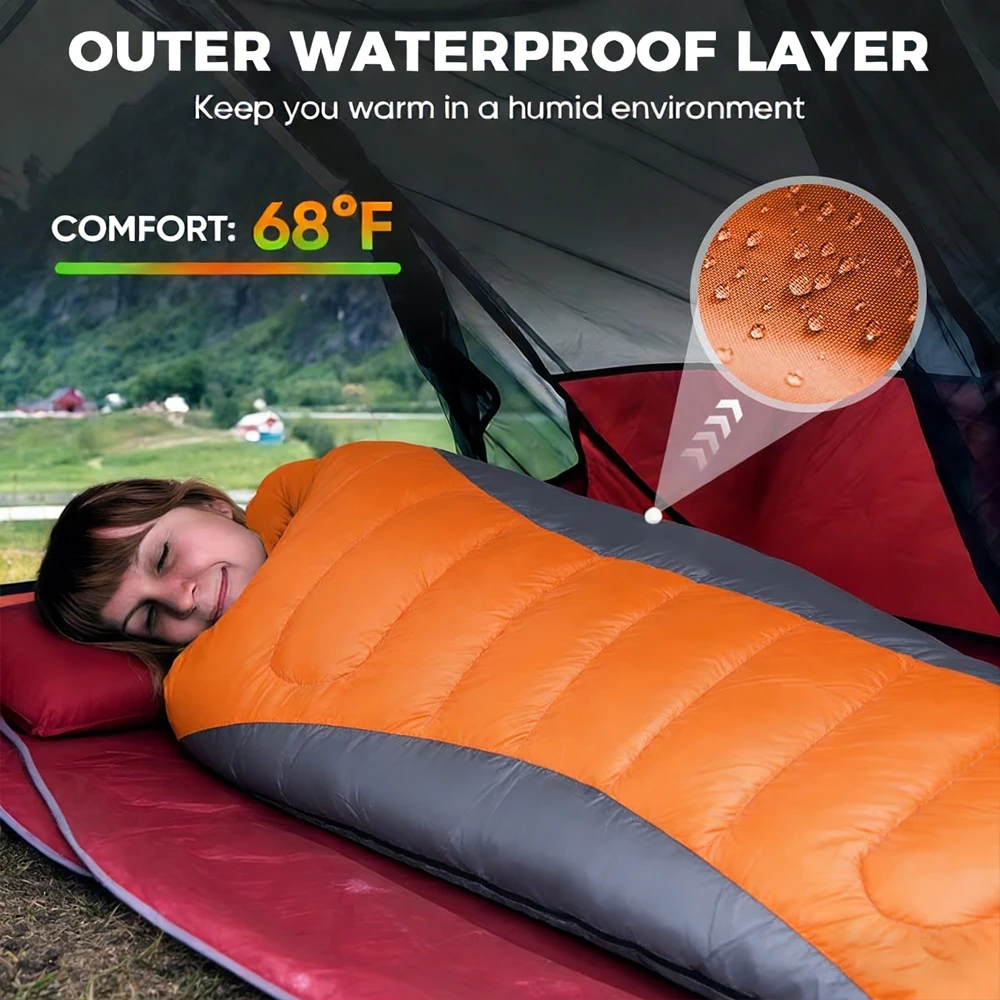 Sac de couchage ultraléger imperméable 3 saisons 15/5°C sac de rangement – Image 5