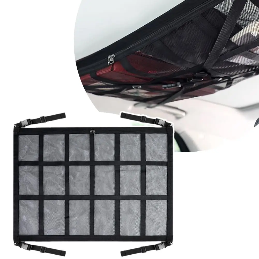 Organisateur de rangement de toit de voiture, sac en filet solide – Image 6