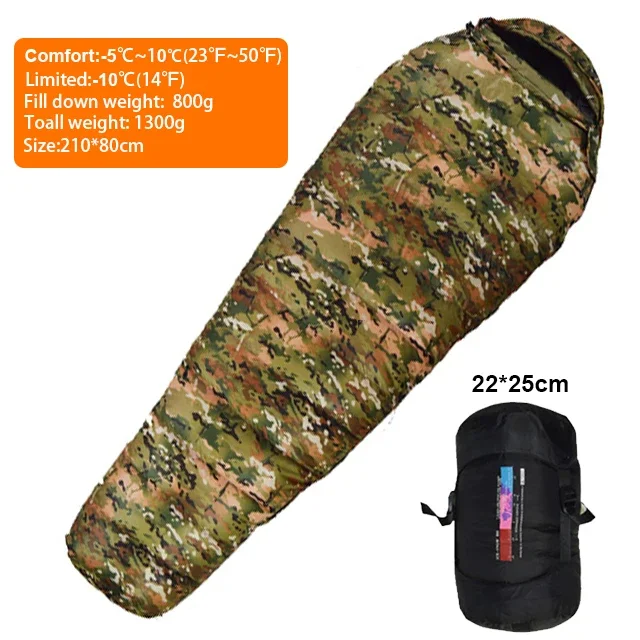 Sac de couchage momie ultraléger, chaud duvet de canard 0°/-20°C automne/hiver – Image 15