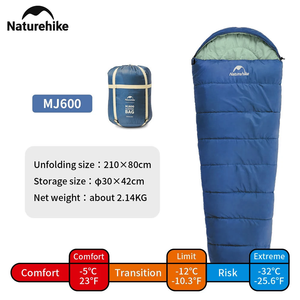 Sac de couchage ,portable, imperméable, 4 saisons, en coton, Naturehike MJ600 – Image 9