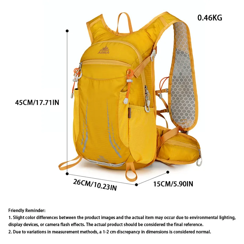 Sac à dos de cyclisme d'extérieur 18 l, grande capacité, léger, unisexe, multifonctionnel, imperméable, en nylon – Image 2