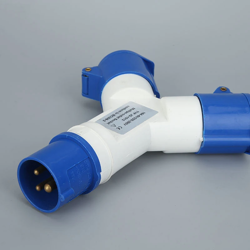 Fiche et prise industrielles étanches IP44 16A 3 broches 3/4 voies 220 V 1 fiche à prises multiples male/femelle – Image 3