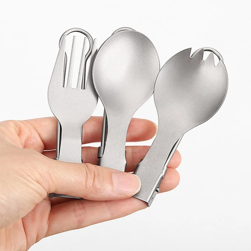 Couvert cuillère pliable en titane démontable – Image 6