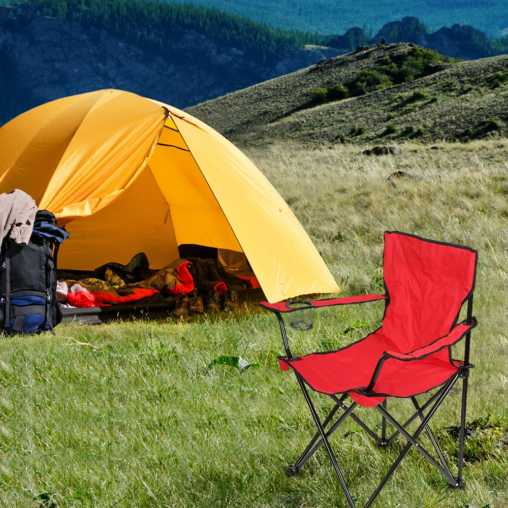 Chaise Camping Pliante avec accoudoire et porte verre 50×50×80 cm – Image 6