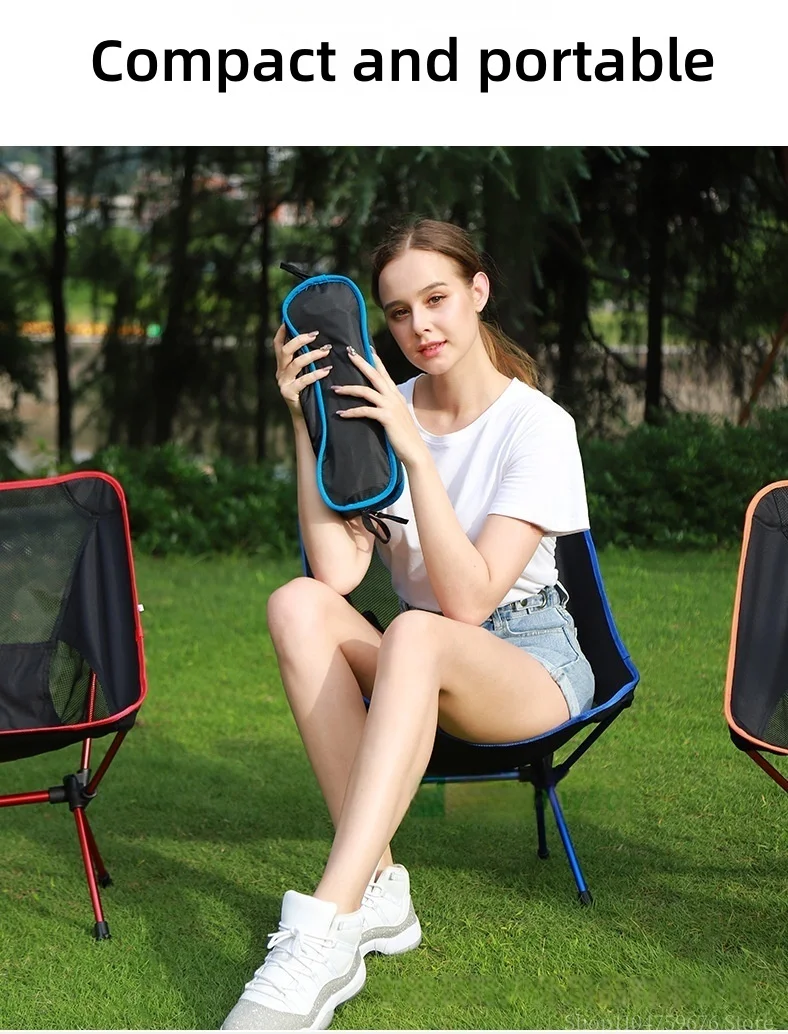 chaise pliante en alliage d'aluminium ultra légère Confortable (159kg) – Image 15