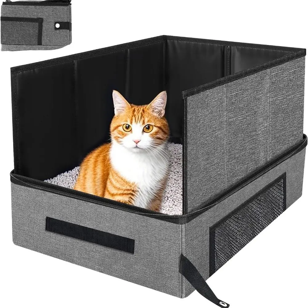 Bac à litière pliable pour chat, pour voyage, Anti fuite , résistant à l'eau – Image 4