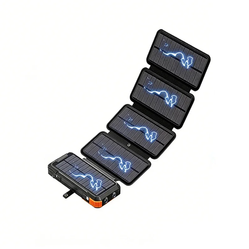 batterie/chargeur rapide solaire sans fil 20000mAh (6 panneaux solaires) manivelle – Image 9