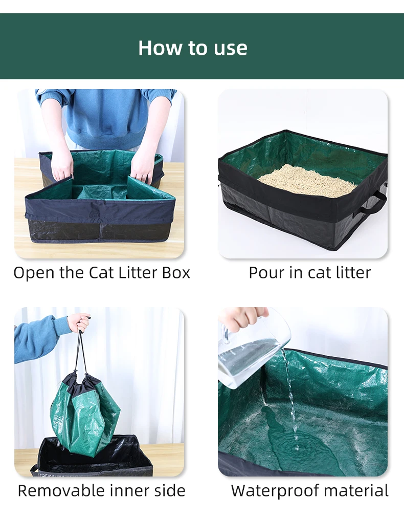 Bac à litière portable réutilisable pour animaux de compagnie – Image 13