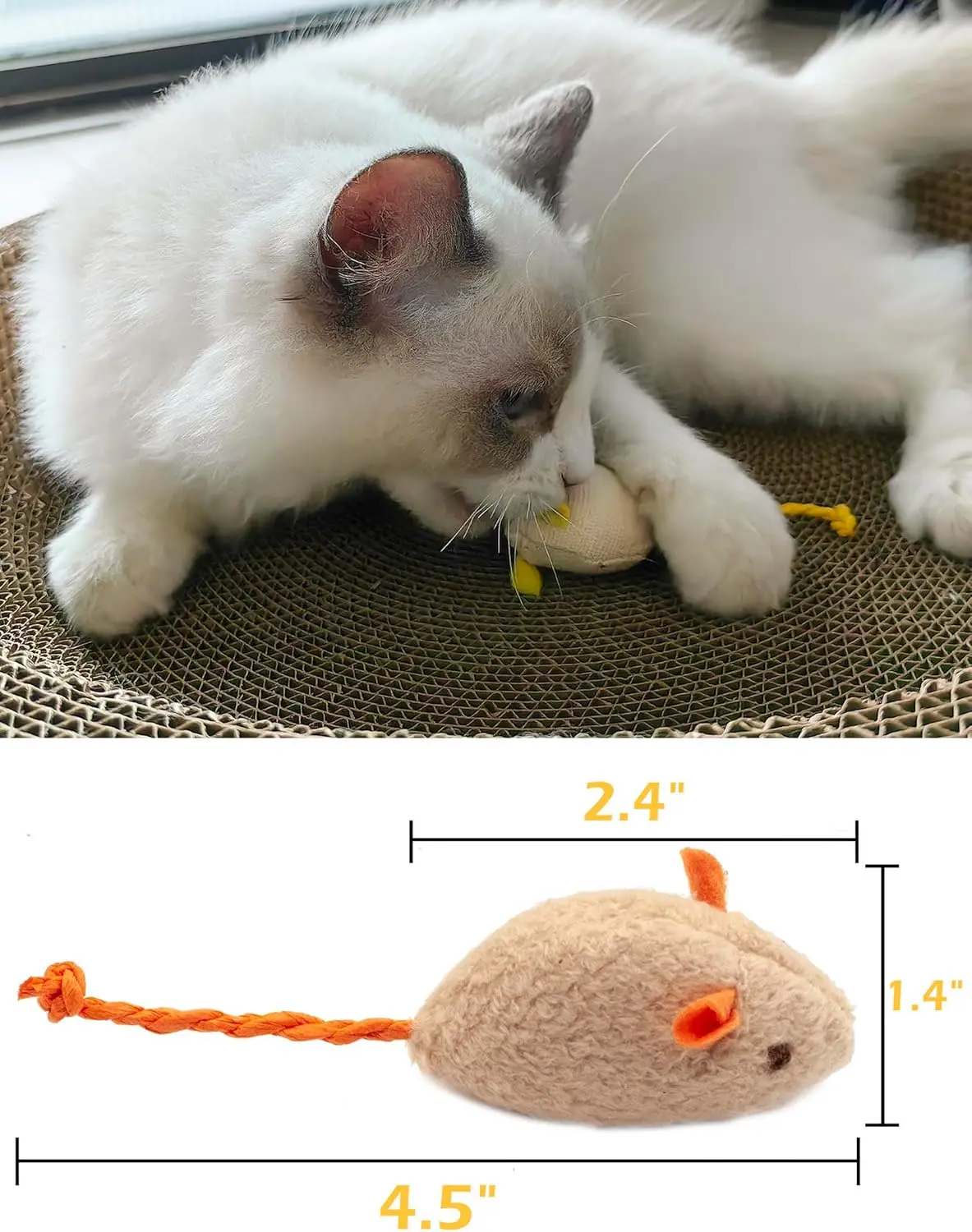 3/200 pièces hochet chat souris jouets également préfabriqués herbe-aux-chats fausse fourrure chat souris – Image 3
