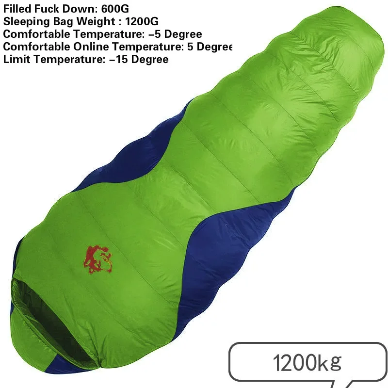 sac couchage momie 3 saison froide -10/-20°C types luxe d'épaisseur Duvet de canard blanc Jungle king – Image 12
