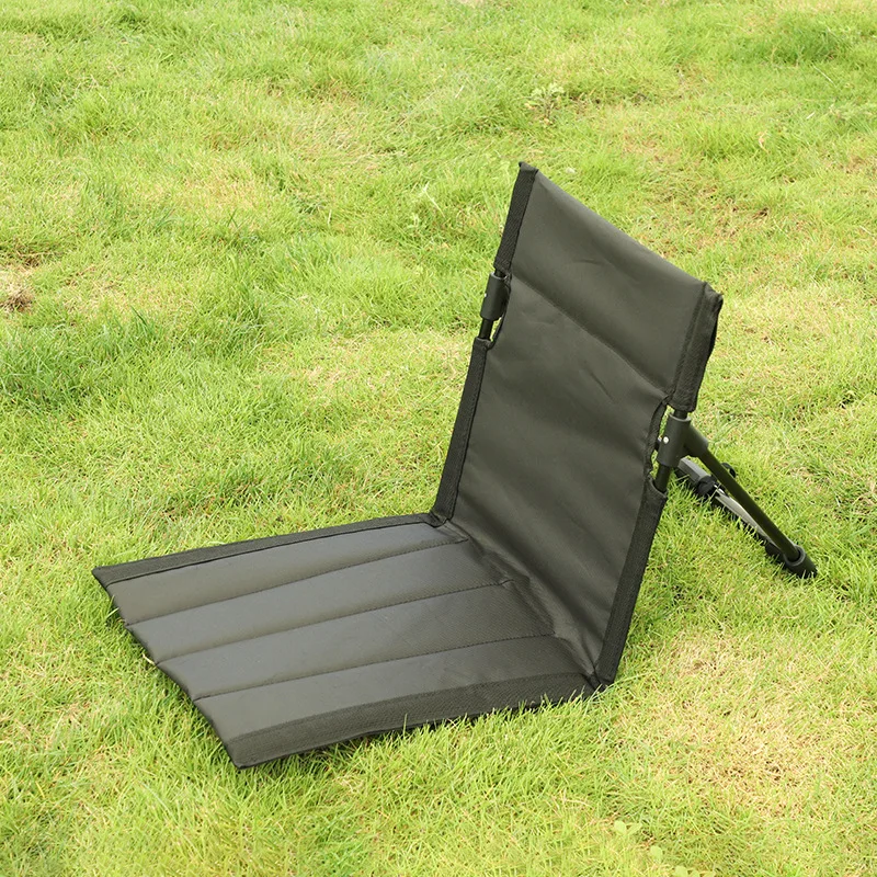 Chaise longue pliable extérieur plage camping, tissu Oxford dossier, coussin – Image 9