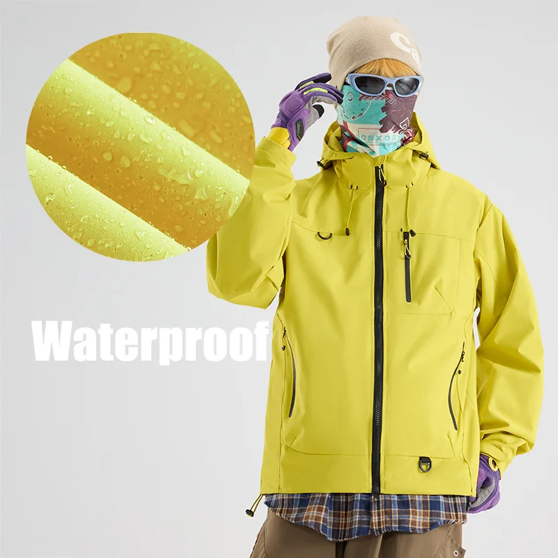 Veste à capuche de randonnée unisexe imperméable, coupe-vent d'automne – Image 2