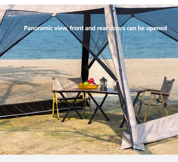 6 Person Camping Tent, Waterproof Windproof Sun Shelter, Instant Setup Family Tent for Outdoor Beach Picnic, 210D Oxford Fabric – Image 13