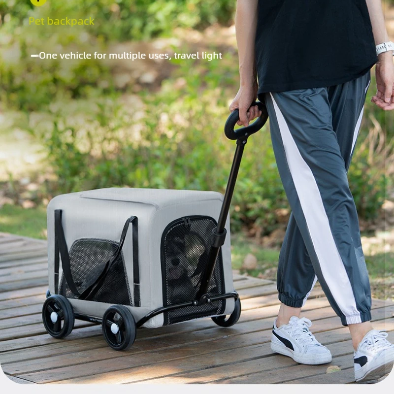 Foldable Pet Stroller for Cats Dogs, Lightweight Travel Cat Stroller, Outdoor Pushchair for Puppies, One-Hand Folding – Image 6
