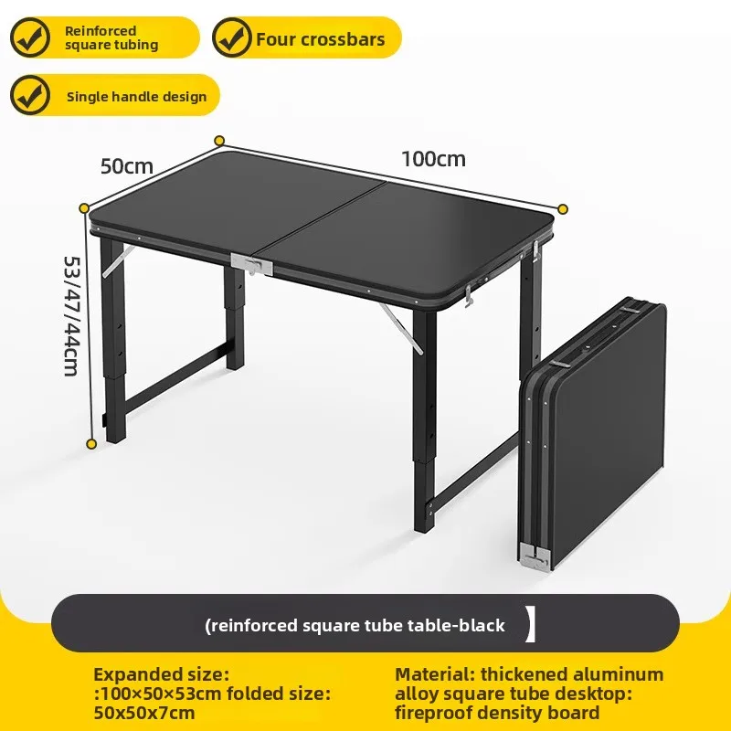 Table de pique-nique pliante 4 personnes réglable en hauteur cadre aluminium 3 versions 100/120/180 cm de long – Image 24