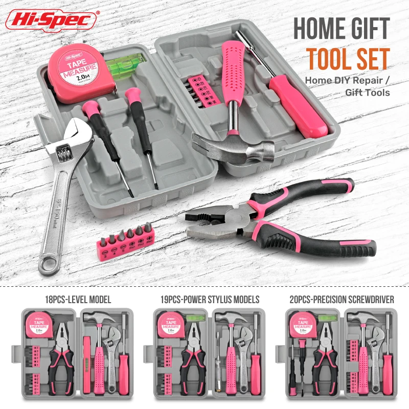 Kit d'outils (clés, marteau, pince, Outils mêtre etc::: )multifonctionnels Hi-Spec 18/19/20/39PCS – Image 2