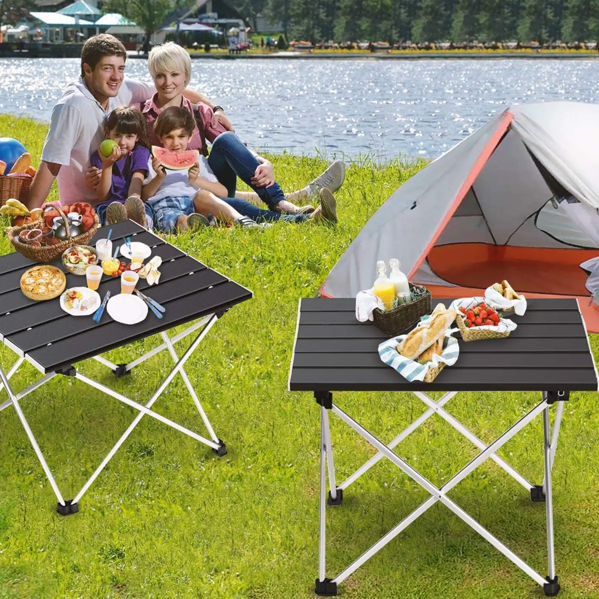 Table de camping pliable ultra-légère alliage d'aluminium haute résistance 41 x 34.5 x29 cm / 56 x 40 x 40 cm – Image 6
