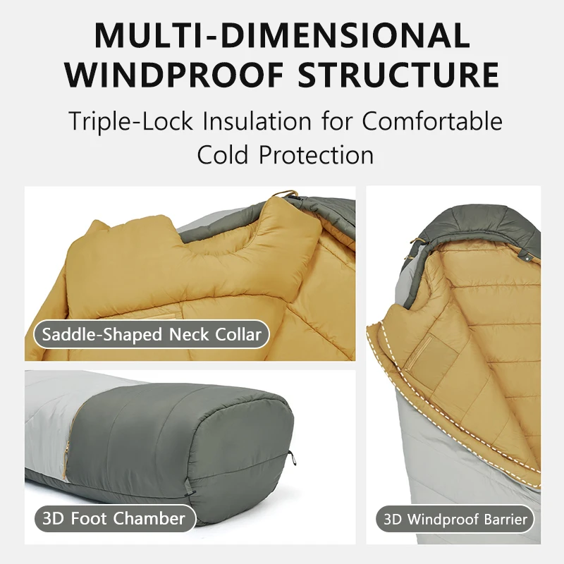 Sacs de couchage MG120 MG270 -2/~8℃ léger et imperméable Lavable en machine Naturehike MJ PRO – Image 3