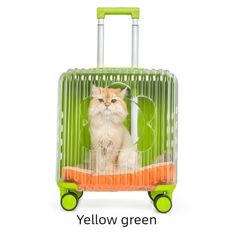 Valise/caisse de transparent chat/chien à roulettes avec poignées, – Image 9