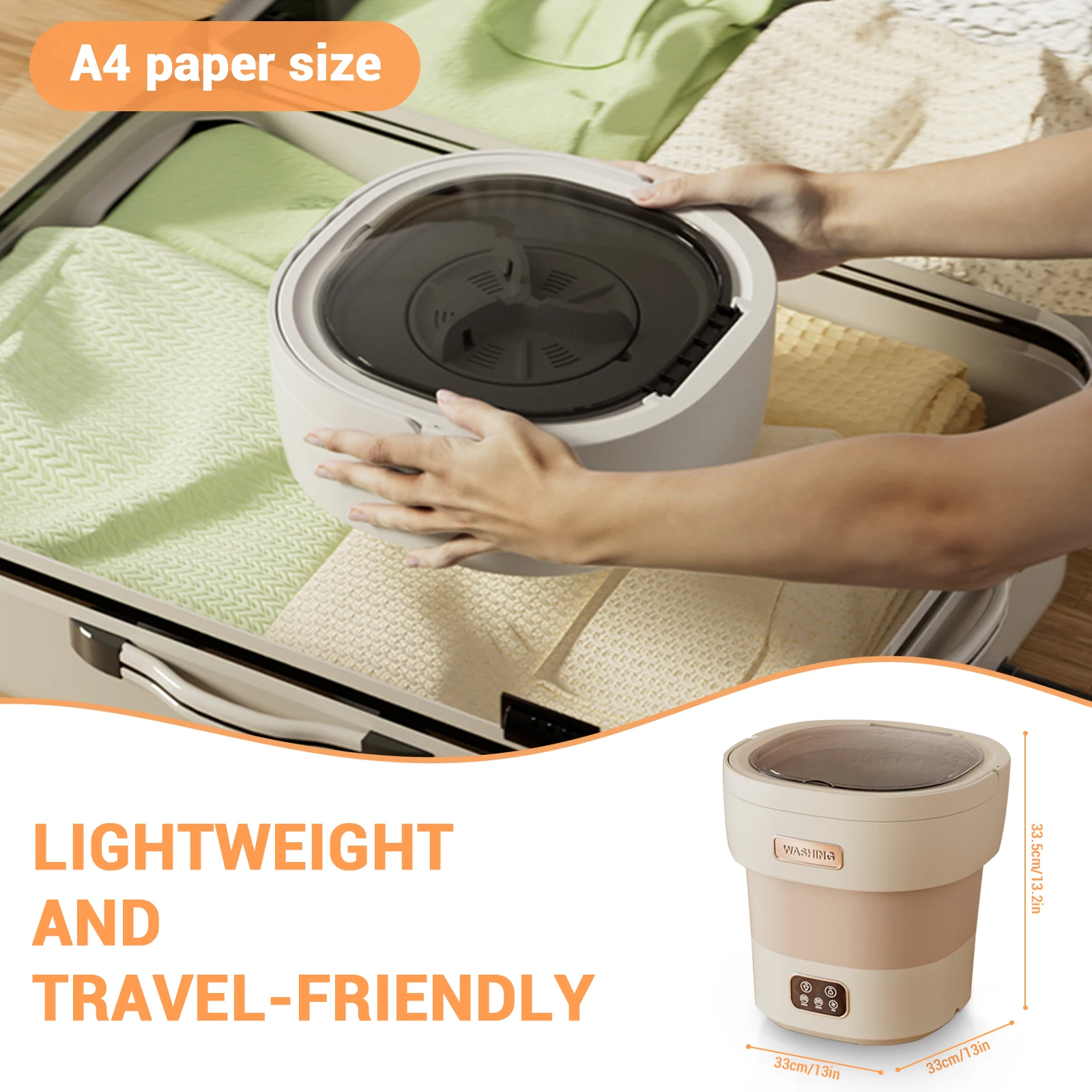 Machine à laver portable 12 L Petit sèche-linge pliable Sous-vêtements Léger et efficace – Image 5