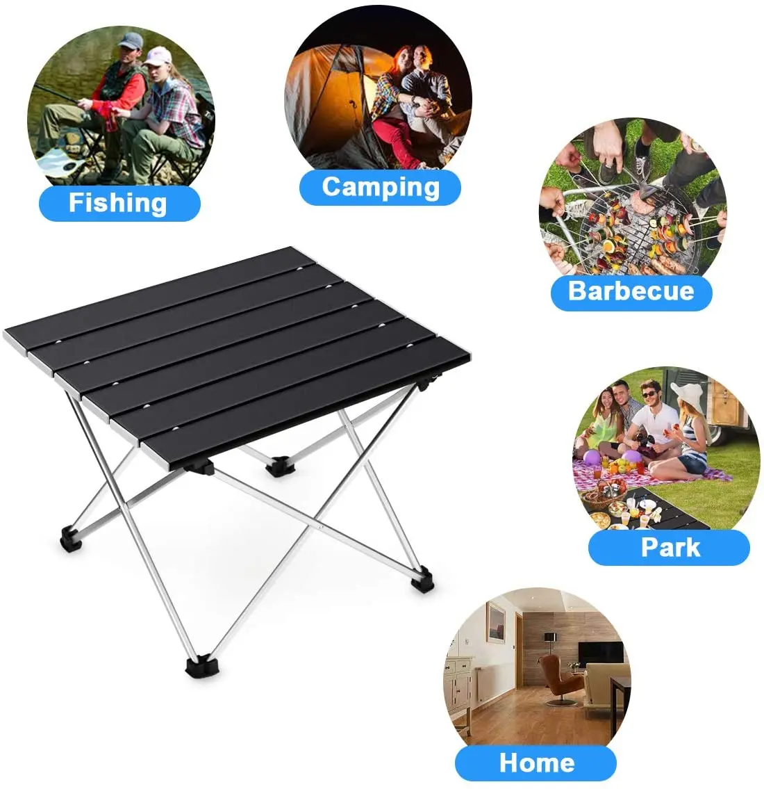 Table de camping pliable ultra-légère alliage d'aluminium haute résistance 41 x 34.5 x29 cm / 56 x 40 x 40 cm – Image 2