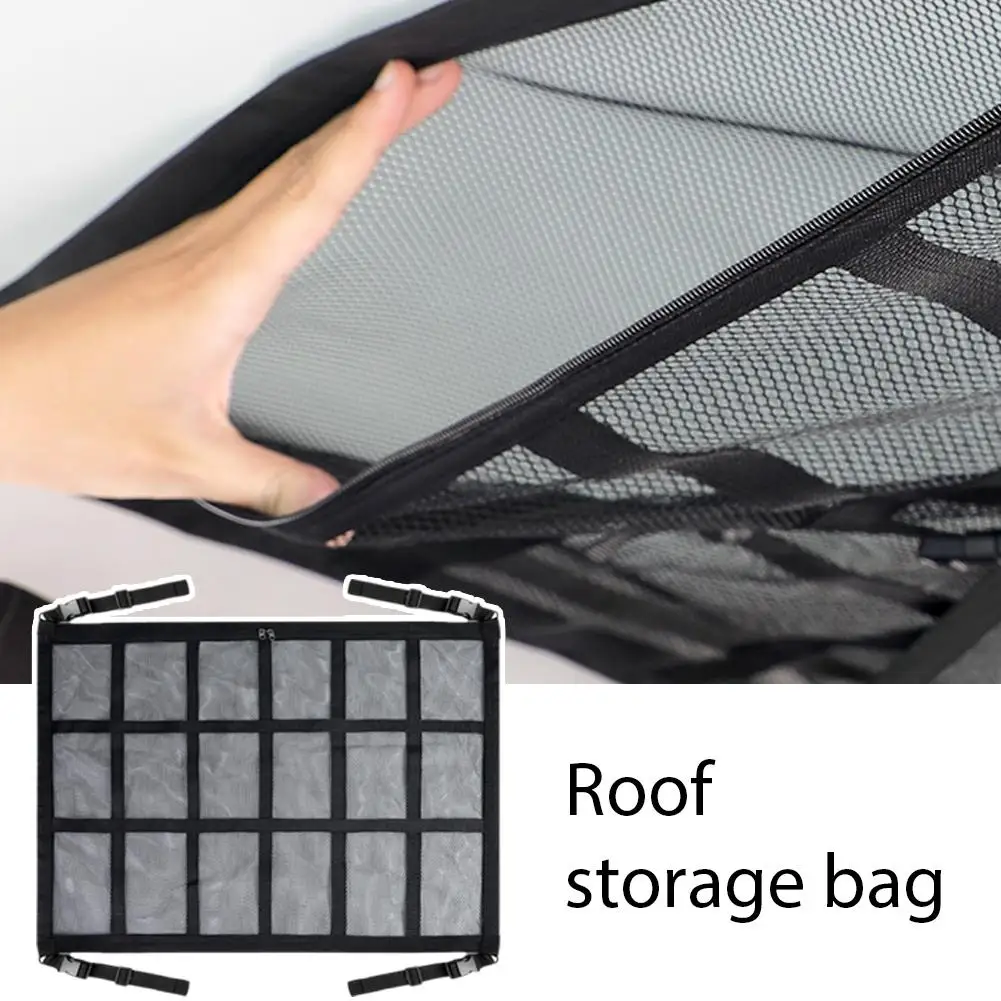 Organisateur de rangement de toit de voiture, sac en filet solide – Image 5