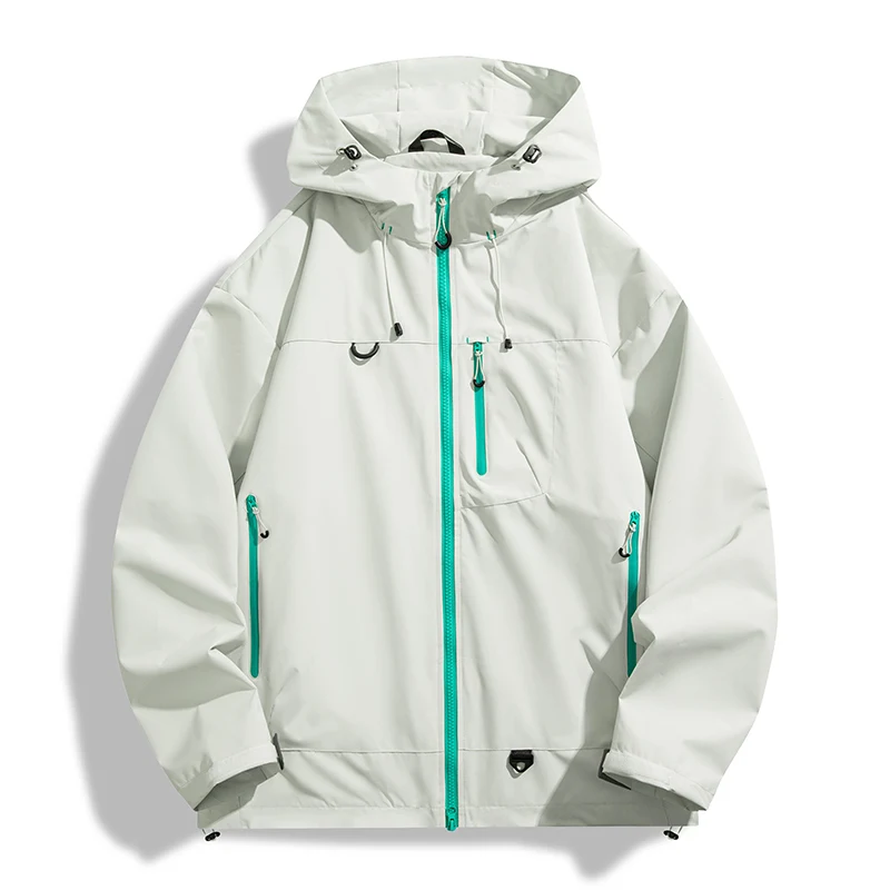 Veste à capuche de randonnée unisexe imperméable, coupe-vent d'automne