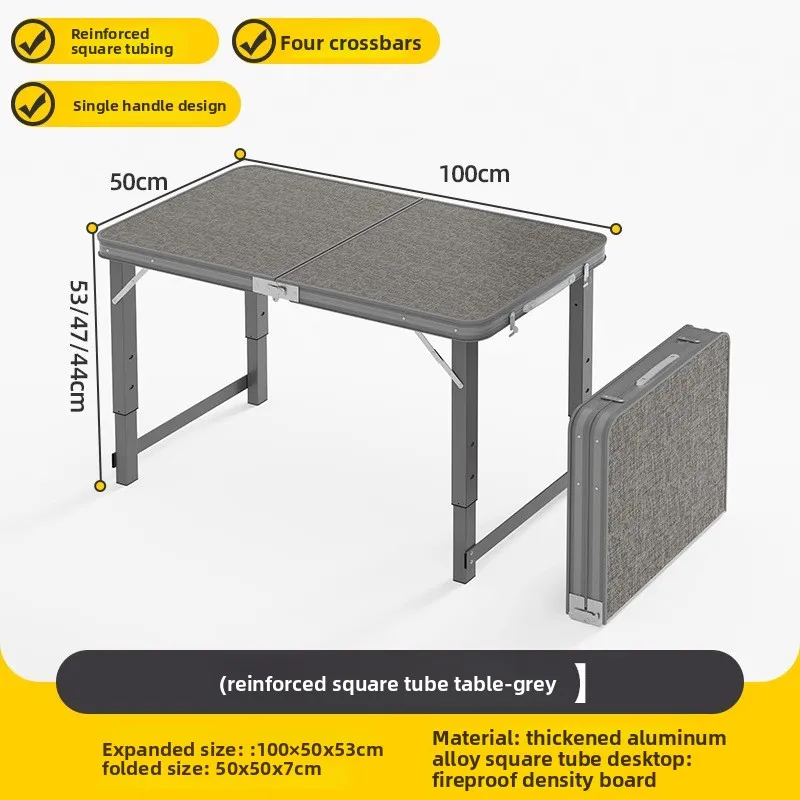 Table de pique-nique pliante 4 personnes réglable en hauteur cadre aluminium 3 versions 100/120/180 cm de long – Image 30