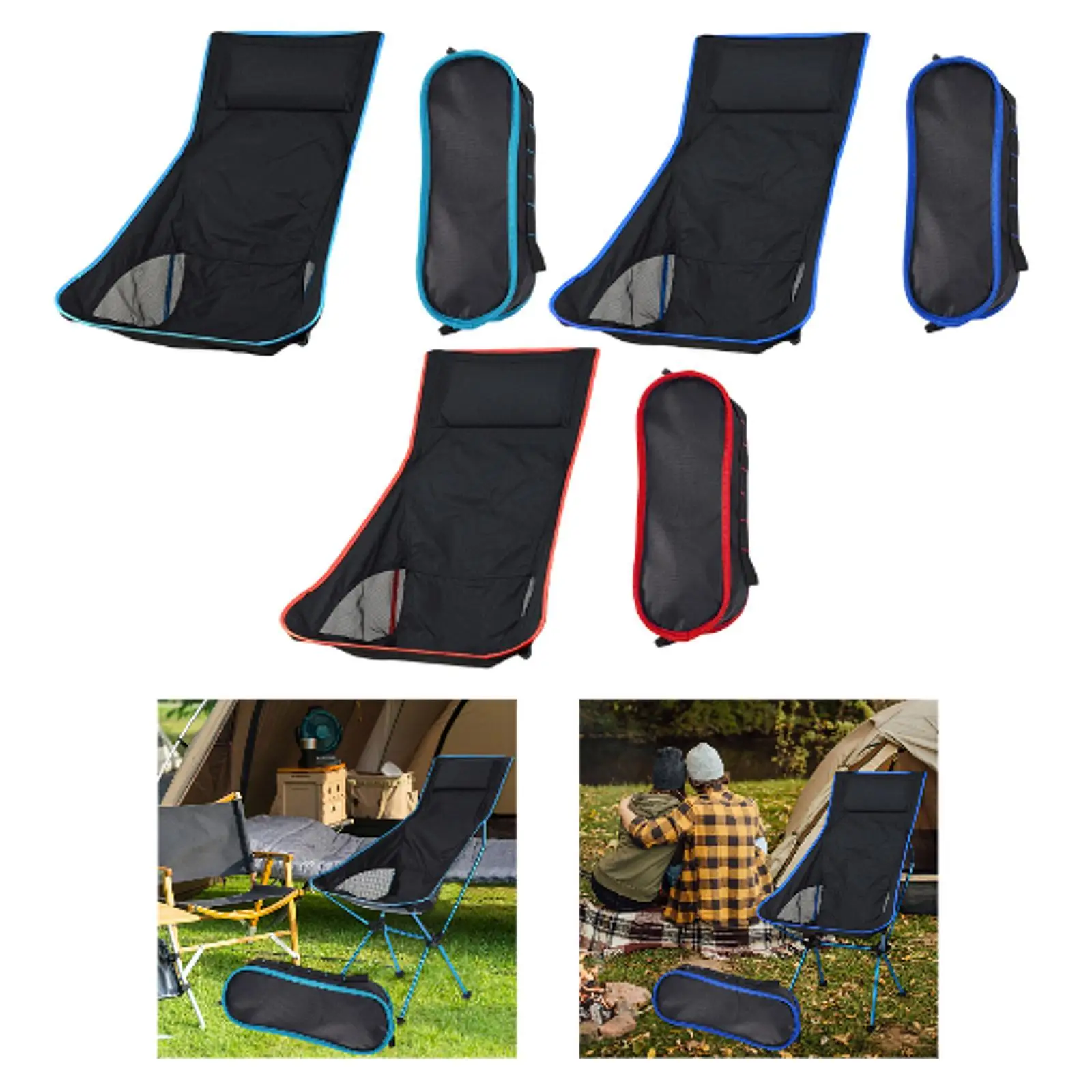 Chaise de camping pliante en tissu plage jardin, barbecue, jardin – Image 2