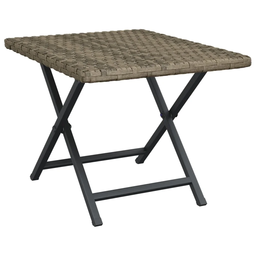 Table pliante en résine tissée marron moderne étanche, 45x35x32 cm – Image 7