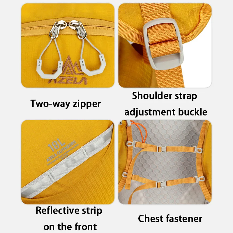 Sac à dos de cyclisme d'extérieur 18 l, grande capacité, léger, unisexe, multifonctionnel, imperméable, en nylon – Image 5