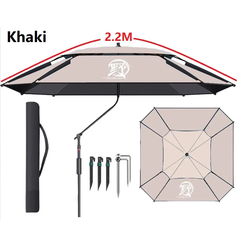 Parasol/parapluie plage et pêche octogonal innovant, de qualité, 2,2-2,4 m – Image 10